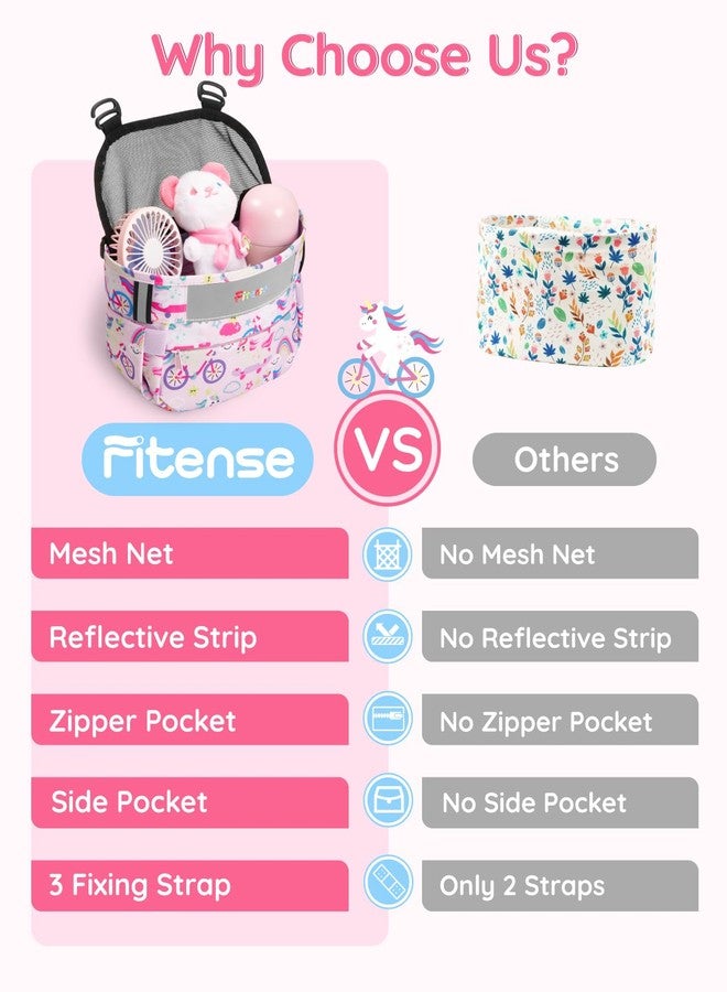 Fitense Kids Bike Basket, Bicycle Basket Front Handlebar, Waterproof Cute Fabric Children's Bike Basket, Kids Bike Accessories Fit Most Boys, Girls, Toddlers Bike or Scooter, Easy to Install - Image 3