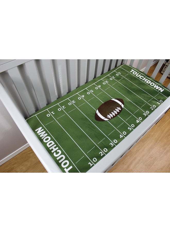 Dear Baby Gear Dear Baby Gear Deluxe Crib Sheet Minky Fabric Baby Crib Sheets, Soft Machine-Washable Crib Mattress Sheet, Baby Bed Sheets - Football Field Print, 52"x28"x10"  - Image 4