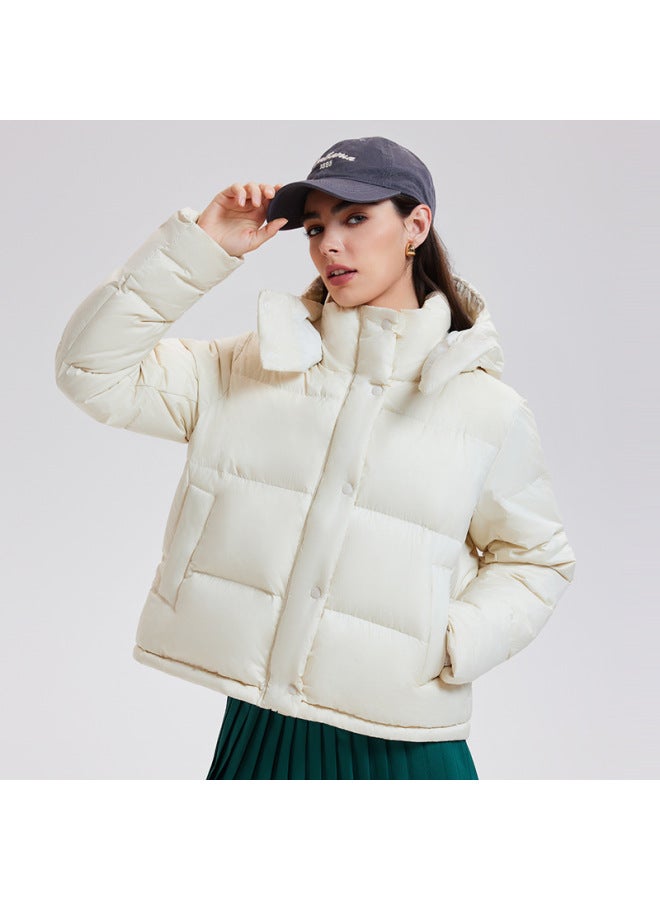 Lu Brand Women's Down Jacket Puff Four-panel Warm Short Hooded Jacket Autumn And Winter Thick Wunderpuff Coat