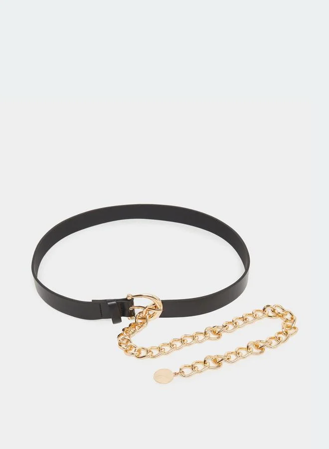 ستايلي حزام جلد صناعي بسلسلة