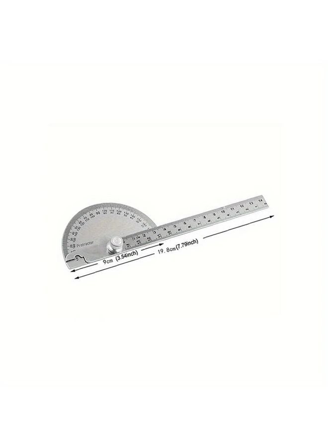 Solid Stainless Steel Angle Gauge 180 Degree Adjustable Protractor Ruler 5 51 Inch - Image 4