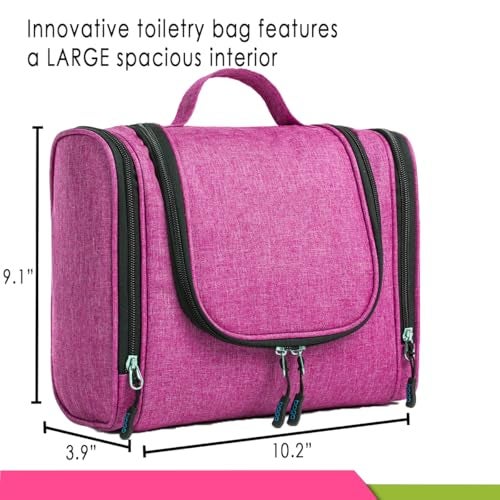 Bago Travel Toiletry Bag for Women and Men - Large Waterproof Hanging Large Toiletry Bag for Bathroom and Travel Bag for Toiletries Organizer - Makeup Bag (SnowPurple) - Image 3
