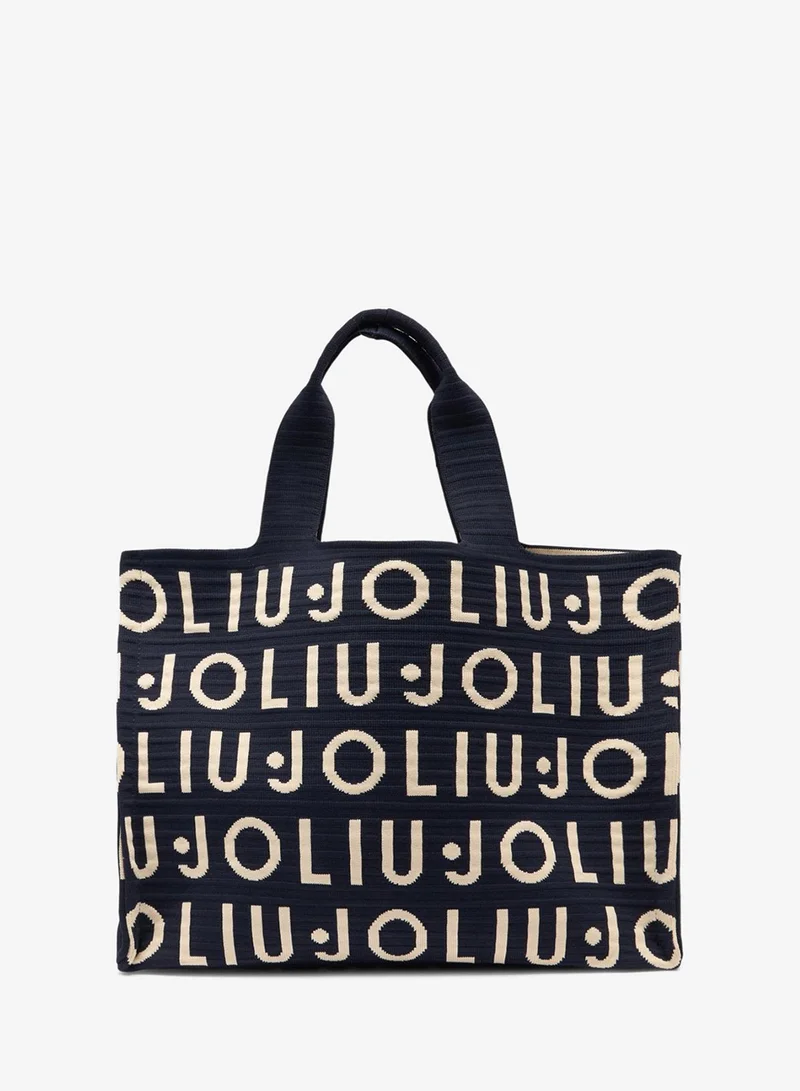 ليو جو Medium knit tote bag