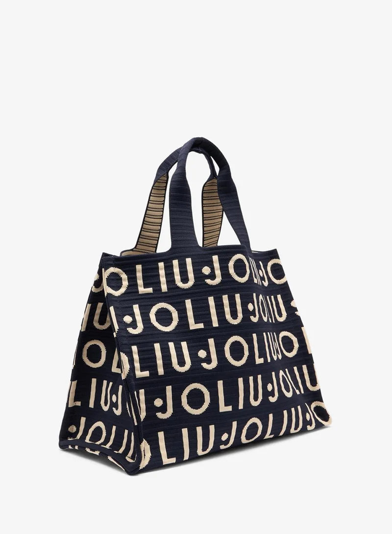 ليو جو Medium knit tote bag