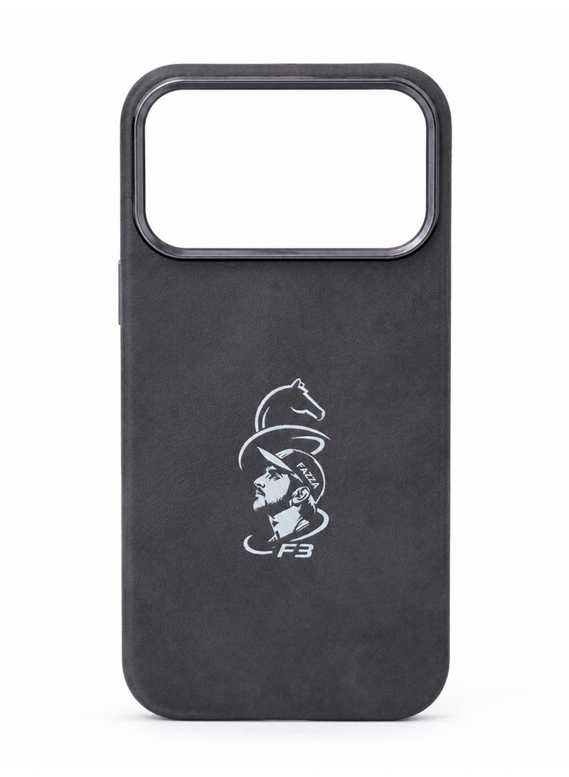 iPhone 17 Pro Max Premium Leather Texture Case –Grey - Image 1