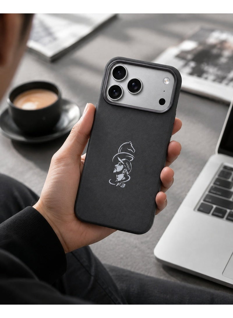 iPhone 17 Pro Max Premium Leather Texture Case –Grey - Image 4