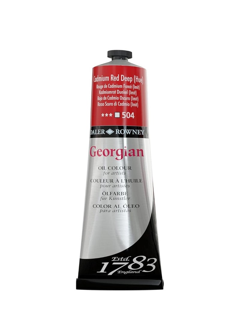 Daler Rowney Georgian Oil Colour Tube 38ml Content Cadmium Red Deep Hue  - Image 1
