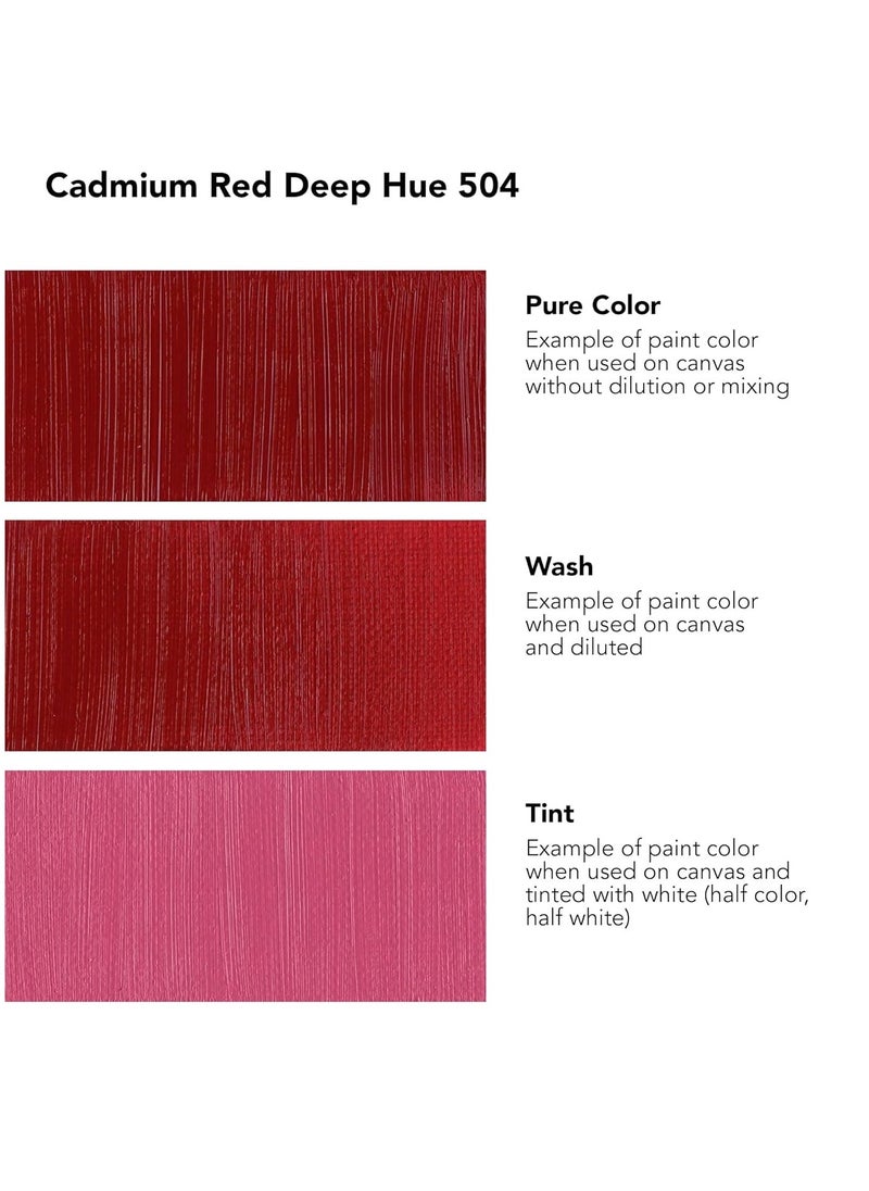 Daler Rowney Georgian Oil Colour Tube 38ml Content Cadmium Red Deep Hue  - Image 2