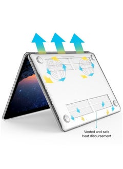CATANES غطاء صلب لامع لجهاز MacBook Air مقاس 13 بوصة A1466 (2017) - شفاف  - Image 3
