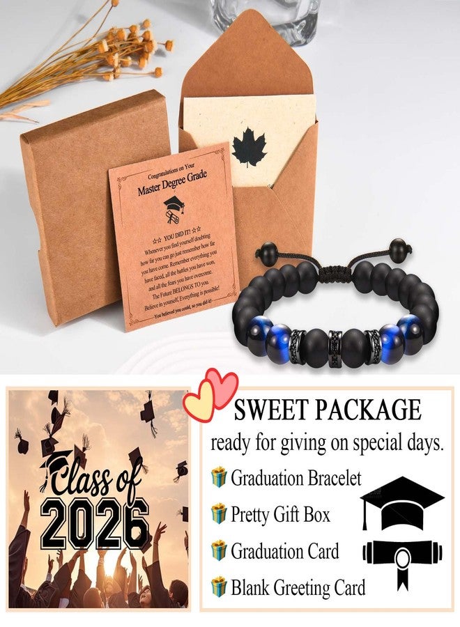 FIEEFX Master Degree Graduation Gifts for Him Men Graduation Gifts Class of 2026 Beaded Bracelets with Graduation Card for Men Him Son Grandson Nephew Friends Boyfriend - Image 5