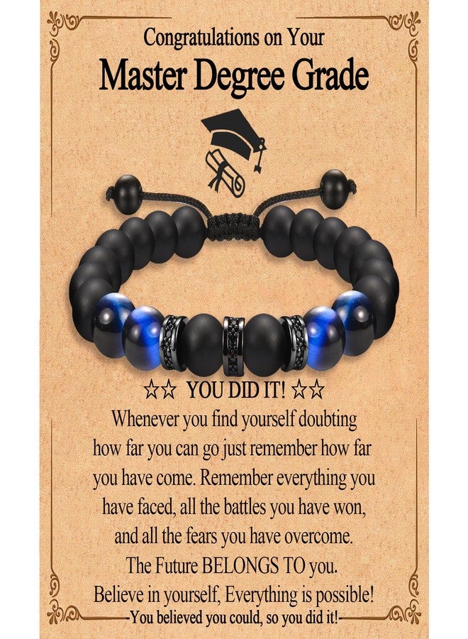 FIEEFX Master Degree Graduation Gifts for Him Men Graduation Gifts Class of 2026 Beaded Bracelets with Graduation Card for Men Him Son Grandson Nephew Friends Boyfriend - Image 1