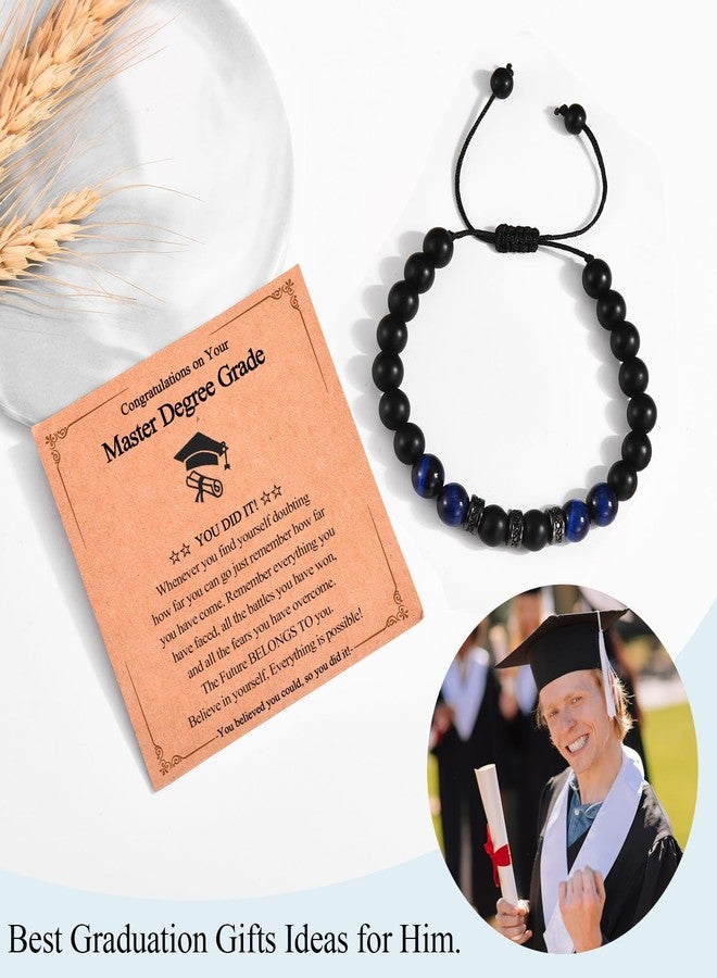 FIEEFX Master Degree Graduation Gifts for Him Men Graduation Gifts Class of 2026 Beaded Bracelets with Graduation Card for Men Him Son Grandson Nephew Friends Boyfriend - Image 2