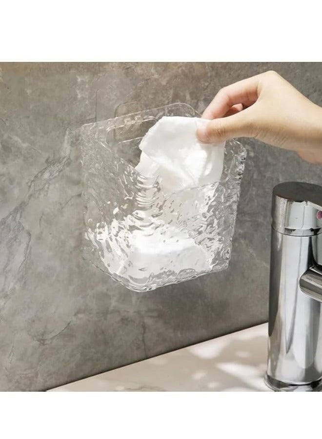 منظم فرشاة الأسنان والمناديل المصنوع من الأكريليك شكل رقيق وشيك للحمام وغرف النوم لون شفاف - Image 4