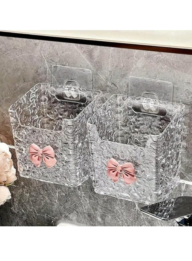 منظم فرشاة الأسنان والمناديل المصنوع من الأكريليك شكل رقيق وشيك للحمام وغرف النوم لون شفاف - Image 3