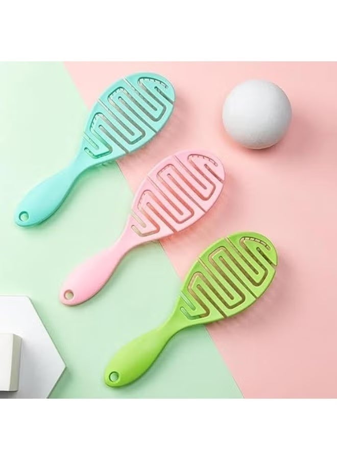 Detangling hairbrush with flexible massage bristles - Durable styling and massage tool for wet and dry hair - Multi-colored - Image 2