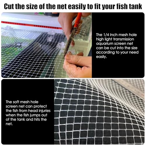 NestBasics Clear Fish Tank mesh Netting Material Aquarium mesh lid Transparent Plastic Aquarium top Cover Screen Hood net(5.12 Feet X 3.37 Feet) - Image 4