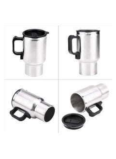 PAMEER Auto Plug Power 480ml/17oz 12V Heated Car Mug, Stainless Steel Insulated Coffee Cup, Tea & Water Thermos with Airtight Lid, Silver Color  - Image 4