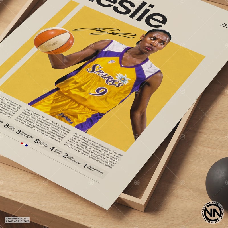 TNESSENTIAL Lisa Leslie Poster, Los Angeles Sparks, WNBA Poster, Sports Poster, Mid Century Modern, WNBA Fans, Basketball Gift, Sports Bedroom Posters - Image 5