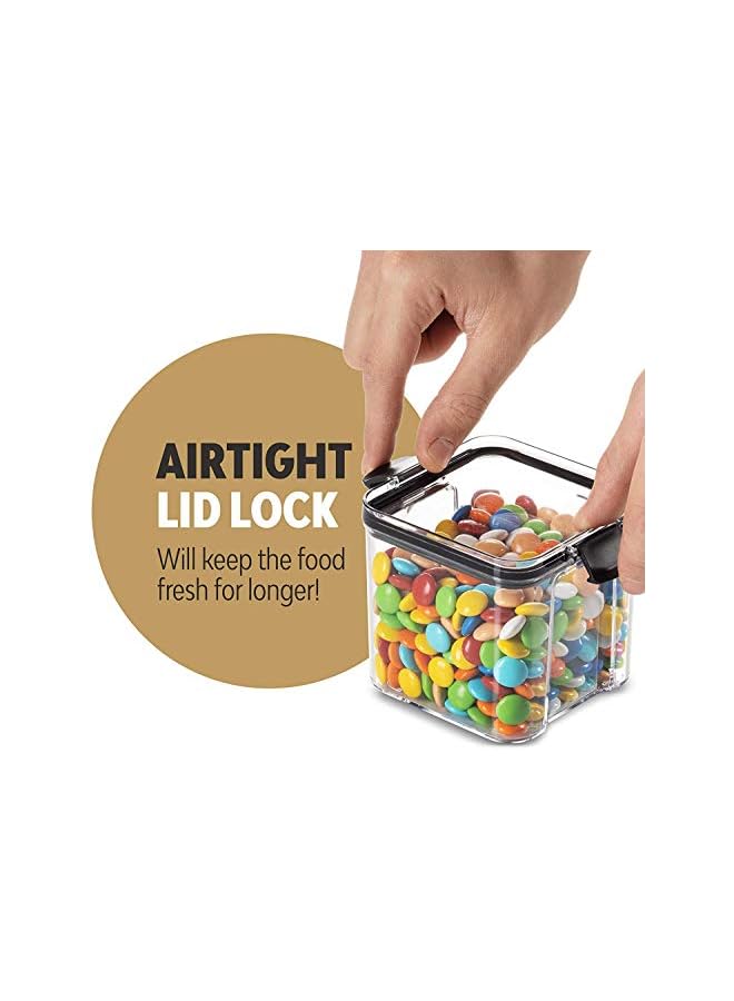 U-HOOME مجموعة حاويات تخزين الطعام المحكمة الإغلاق مع أغطية قابلة للقفل، 12 قطعة من حاويات تنظيم المطبخ والمخزن، وصناديق قابلة للتكديس خالية من مادة بيسفينول أ للأطعمة الجافة والدقيق والسكر (عبوة من 12 قطعة) - Image 4