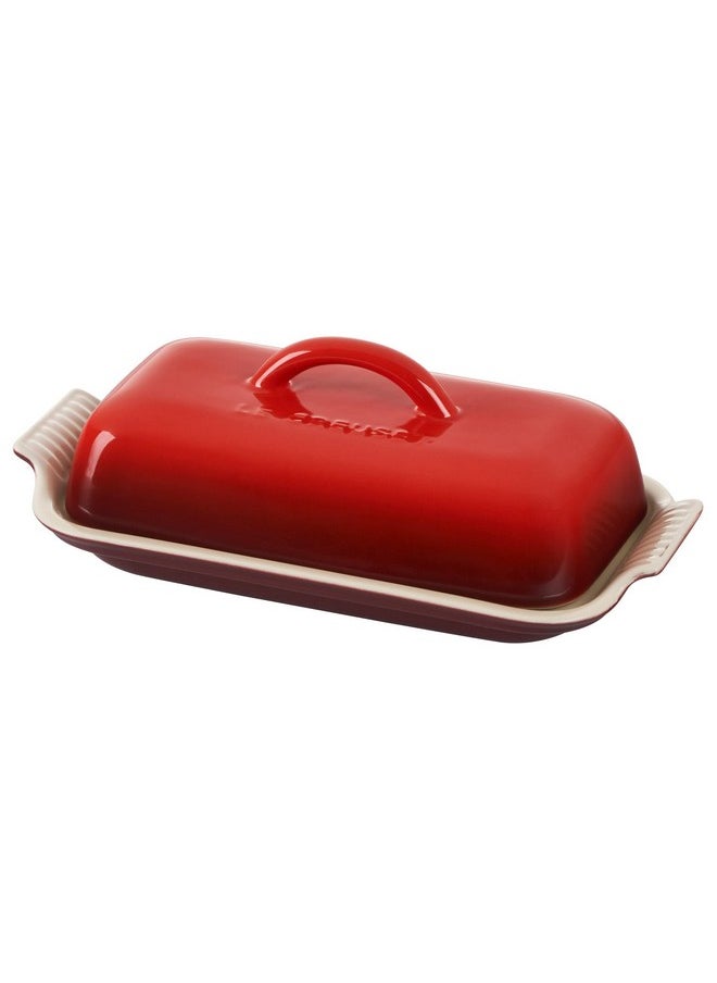 Le Creuset Le Creuset Stoneware Heritage Butter Dish, Cerise  - Image 1