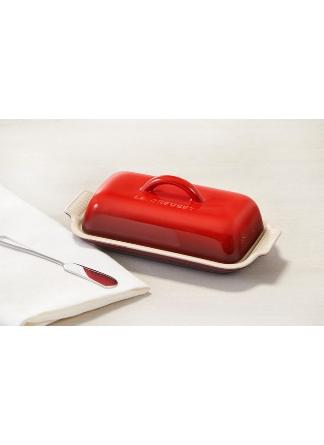 Le Creuset Le Creuset Stoneware Heritage Butter Dish, Cerise  - Image 4
