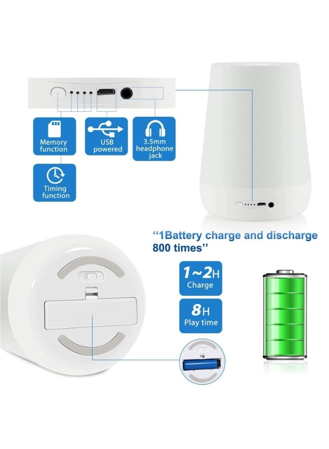 جهاز صوت للأطفال، جهاز ضوضاء بيضاء لنوم الطفل مع ضوء ليلي، مدرب نوم للأطفال الصغار 34 صوتًا مهدئًا للنوم، مؤقت، جهاز تحكم عن بعد بالتطبيق، ساعة منبه شخصية لروتين النوم (أزرق) - Image 4