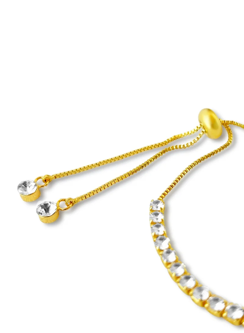 Hzmer Jewellery Divine Nostalgia Tennis Bracelet - Gold Finish