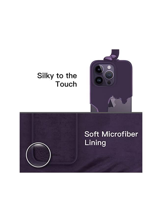 Jetech Silicone Case for iPhone 14 Pro 6.1-Inch, Silky-Soft Touch Full-Body Protective Phone Case, Shockproof Cover with Microfiber Lining (Deep Purple) - Image 5