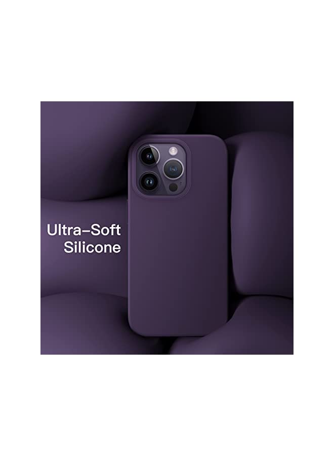 Jetech Silicone Case for iPhone 14 Pro 6.1-Inch, Silky-Soft Touch Full-Body Protective Phone Case, Shockproof Cover with Microfiber Lining (Deep Purple) - Image 4