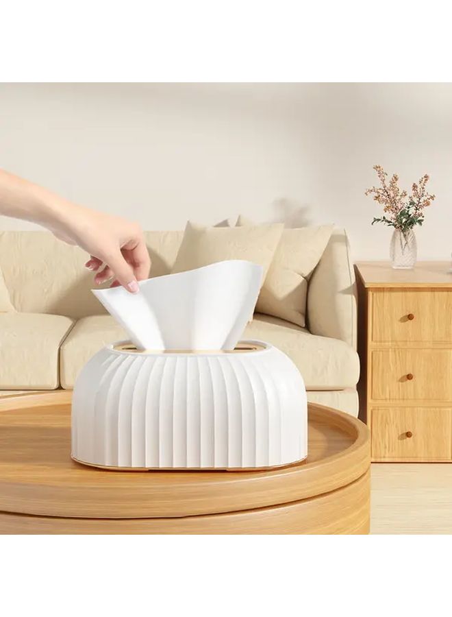 White Tissue Box Holder Spring Base Creative Minimalist Living Room Decor - Image 2