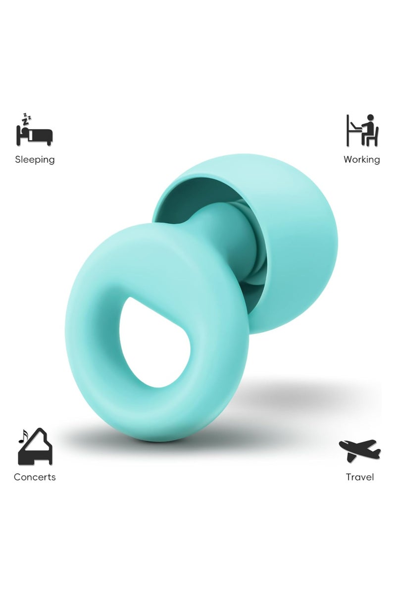 KHAJUL Super Soft Silicone Ear Plugs for Noise Reduction, Reusable Hearing Protection for Sleep Noise Sensitivity and Flights (Light Blue) - Image 2