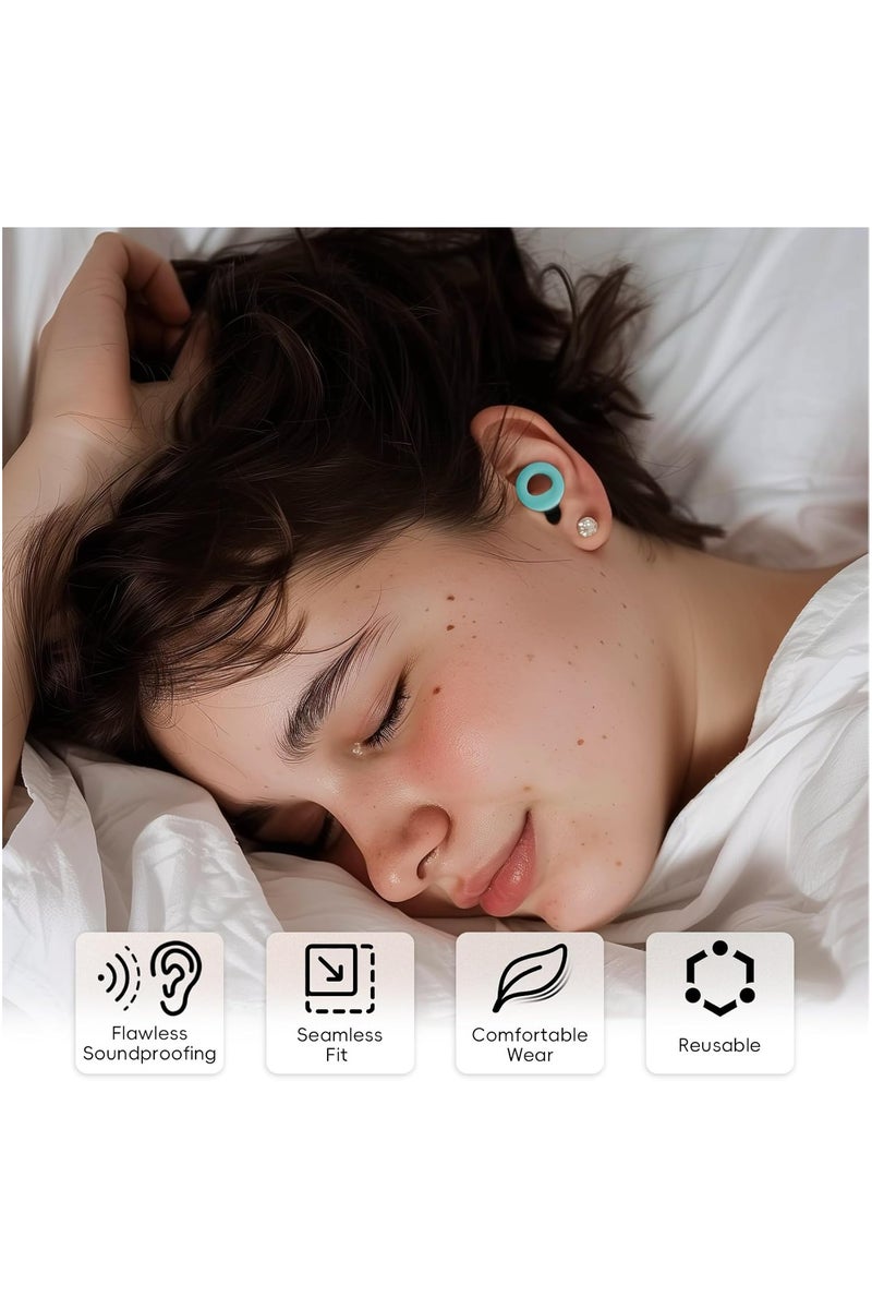 KHAJUL Super Soft Silicone Ear Plugs for Noise Reduction, Reusable Hearing Protection for Sleep Noise Sensitivity and Flights (Light Blue) - Image 4