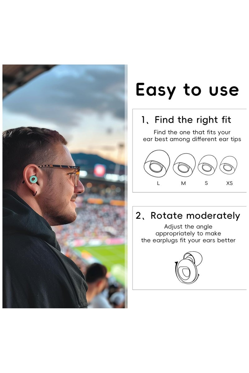 KHAJUL Super Soft Silicone Ear Plugs for Noise Reduction, Reusable Hearing Protection for Sleep Noise Sensitivity and Flights (Light Blue) - Image 3