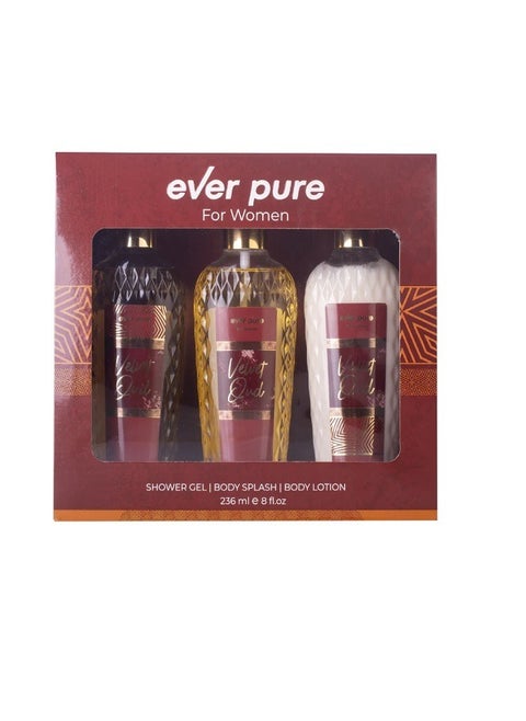 velvet oud set shower gel 236ml body splash 236ml body lotion 236ml