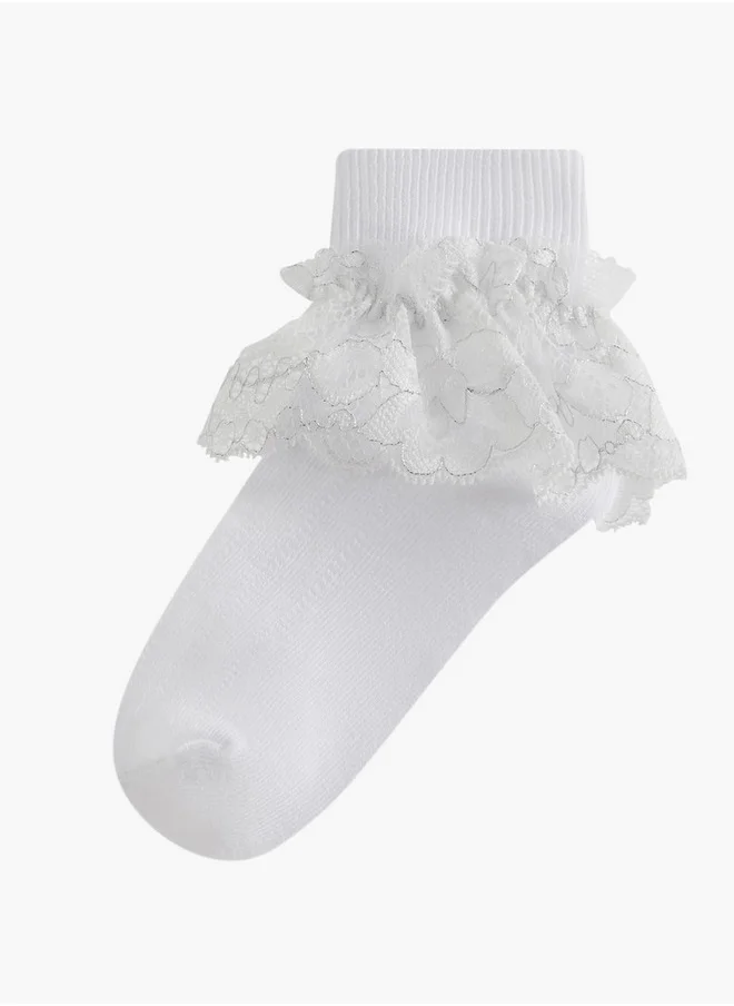 Little Missy Non-Terry Ankle Length Socks - Set of 3