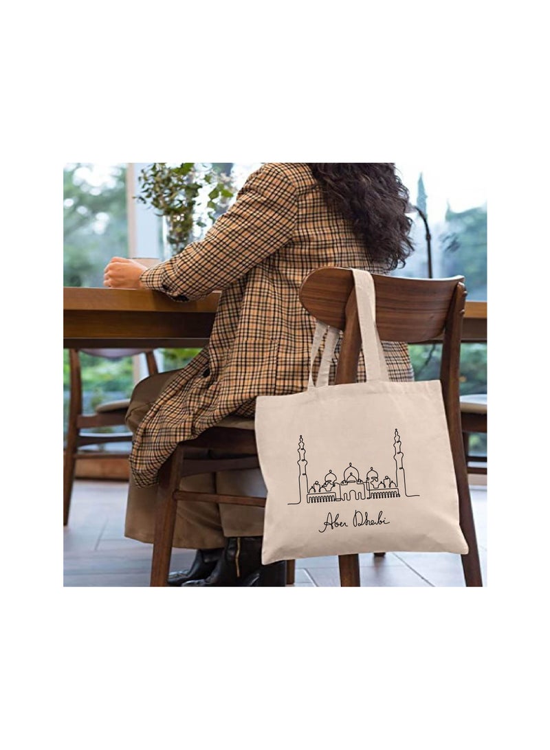 Cotton Tote Bag with Abu Dhabi Design - Eco-Friendly Souvenir and Travel Accessory - Great Gift and Travel Companion - Perfect for Shopping and Everyday Use  - Image 3