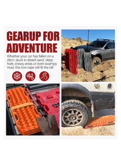 Generic Off-Road Board, Anti Sinking Plate Traction Boards with Jack Base, 1 Pair Recovery Tracks 4X4 car Truck Tire Traction Mat with Bag -Sand, Mud, Snow Ladder Ramps (Orange)  - Image 2