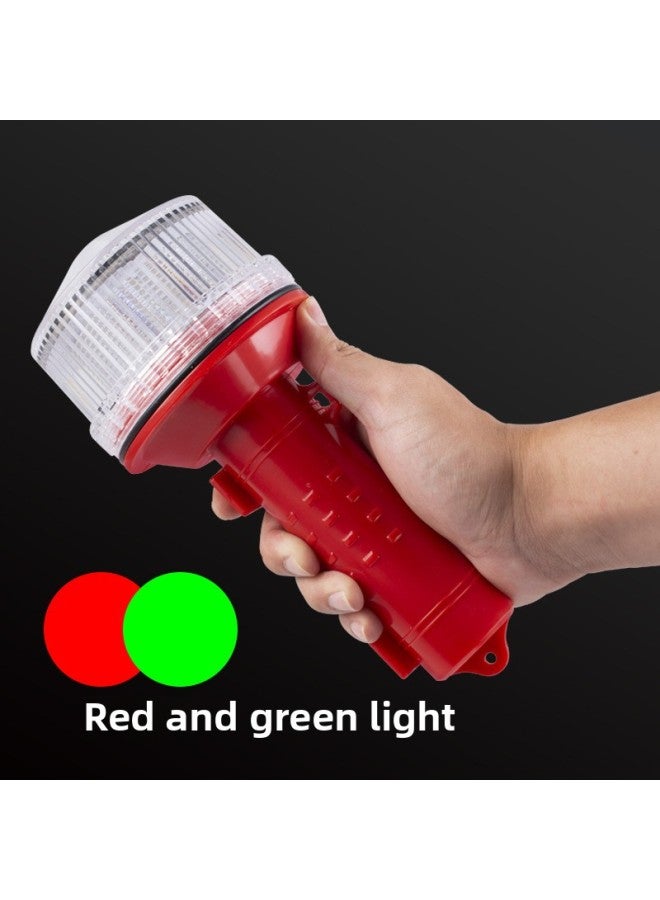 ضوء إشارة LED يعمل بالطاقة الشمسية مقاوم للماء وتحذير الملاحة وضوء شاشة بحرية بثلاثة ألوان أحمر وأبيض وأخضر وضوء فلاش لتحديد المواقع 