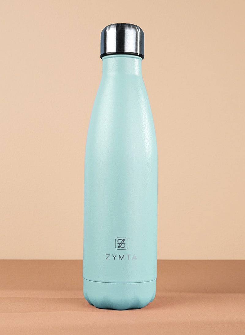 ZYMTA 500ML Stainless Steel Water Bottle | Double-Walled Vacuum Insulated Flask for Hot & Cold Drinks - Leak-Proof & BPA-Free - Light Blue - Image 2