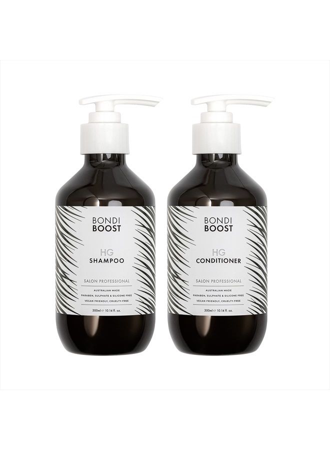 BondiBoost HG Duo Shampoo + Conditioner Bundle [10.14fl oz each] - Improves Appearance for Thinning Hair - Volumizing + Hydrating + Nourishing - Sulfate/Paraben Free, for Women/Men - Australian Made - Image 1
