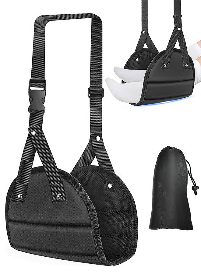 مجموعة واحدة من مستلزمات السفر للنساء والرجال، مسند قدم للطائرة باللون الأسود، مسند للقدمين، ملحقات أمتعة السفر، أدوات تنظيم مقعد تحت المكتب، رحلات طيران طويلة، منظم مقعد ضروري - Image 1