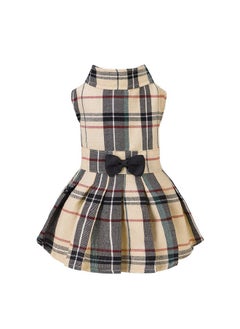 PUPTECK PUPTECK Classic Plaid Dog Dress Cute Puppy Clothes Outfit Small  - Image 1