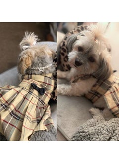PUPTECK PUPTECK Classic Plaid Dog Dress Cute Puppy Clothes Outfit Small  - Image 5