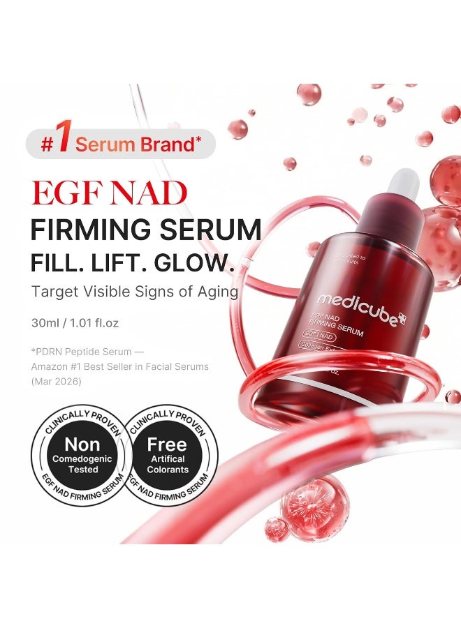 Medicube NAD EGF Firming Serum for Face & Neck | Anti-Aging Serum with EGF Peptide, NAD+ & Collagen | Wrinkle Appearance, Elasticity & Pore Care | Korean Skincare, 1.01 fl.oz - Image 2