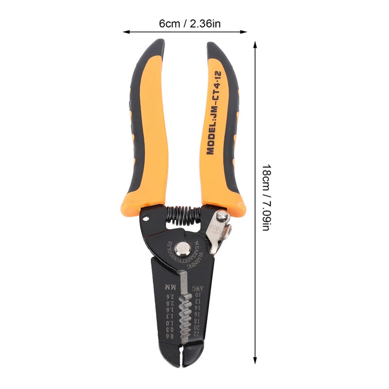 Carbon Steel Wire Stripper Cutter with Safety Lock for 10 22 AWG Solid Wires Professional Electrician Tool - Image 3