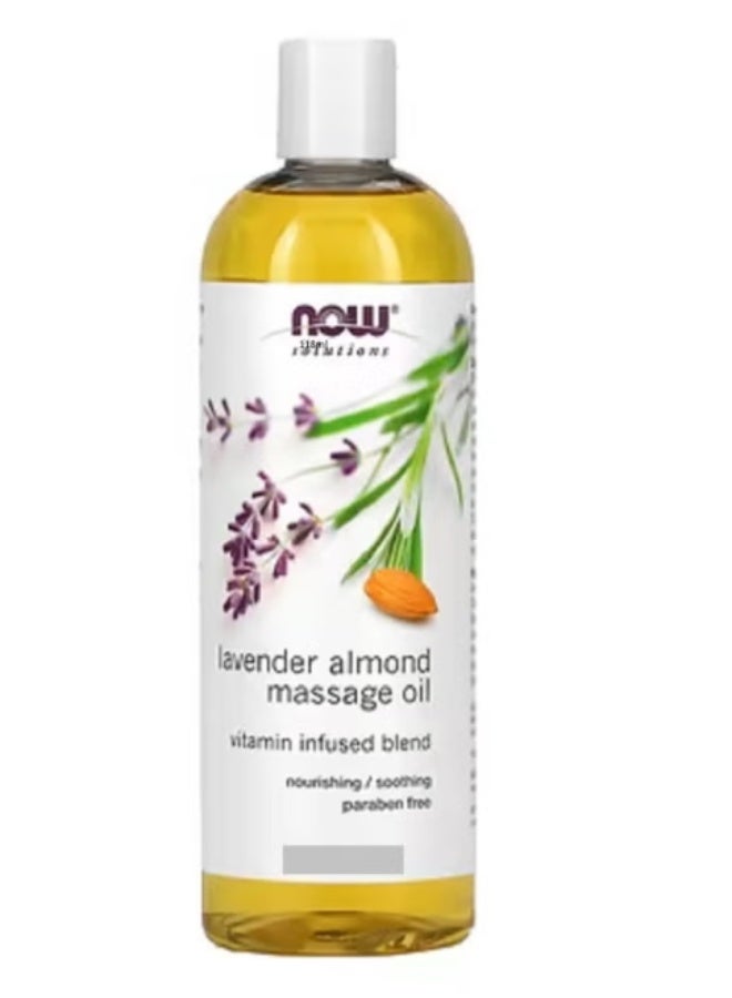 NOW Solutions Lavender & Almond Massage Oil 118ml – Relaxing & Nourishing Body Oil