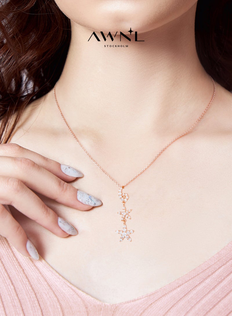 AWNL Twilight Whispers Necklace for Women – Pendant with White Zirconia Gemstone and Sterling Silver, Middle East Exclusive Collection - Image 1