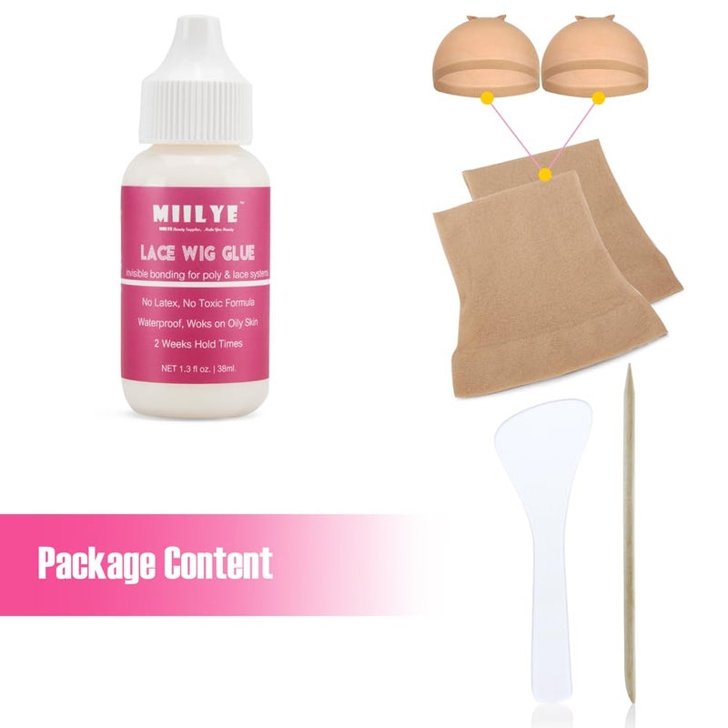 MIILYE Wig Adhesive Glue, Invisible Waterproof MIILYE Hair Replacement Bonding Glue, Strong Hold for Lace Front Wig and Poly Hairpieces, Toupee, Cosmetic Hair Systems (Wig Glue for Lace Front Wig 1.3 fl oz) - Image 2