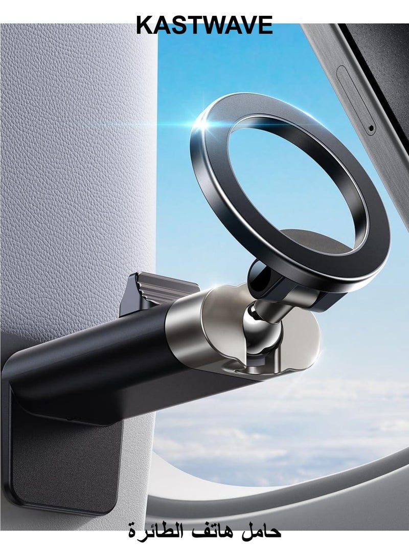 كاست ويف حامل هاتف Magsafe للطائرة، أساسيات السفر، ملحقات طائرة عالمية بدون استخدام اليدين، ملحقات السفر الضرورية، حامل هاتف للطائرة لهواتف iPhone 15/14/13/12/، Galaxy S24/23 - Image 1