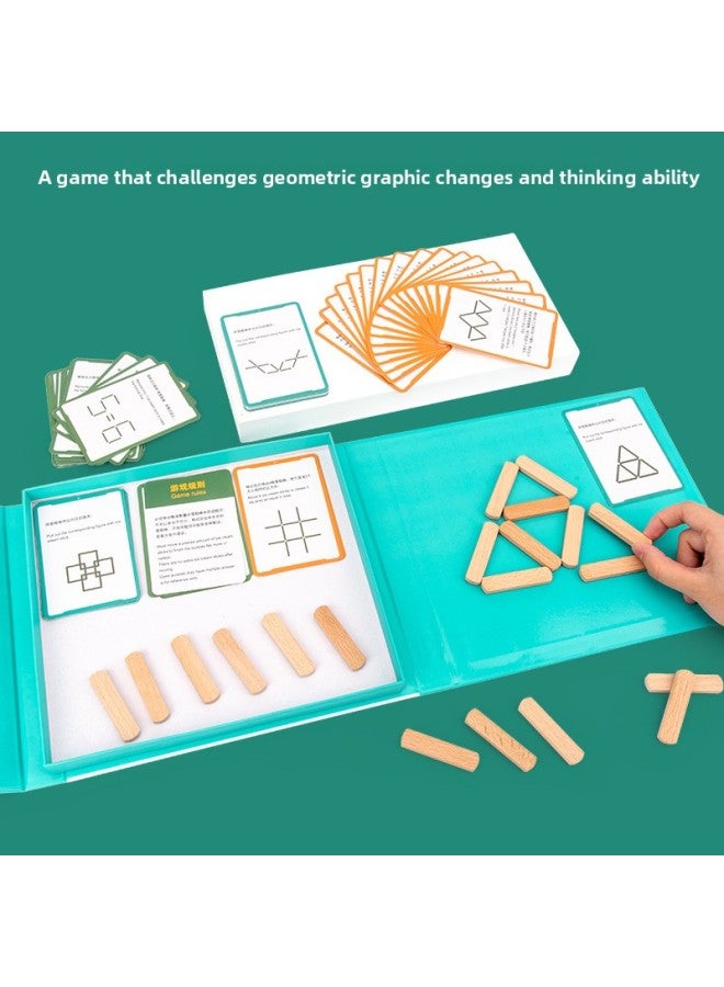 لغز عصا كعكة الثلج المغناطيسية، تعليم الطفولة المبكرة، التفكير المنطقي التعليمي، التدريب على بناء المساحة الهندسية، ألعاب خشبية - اللون: عصا الآيس كريم المغناطيسية - Image 3